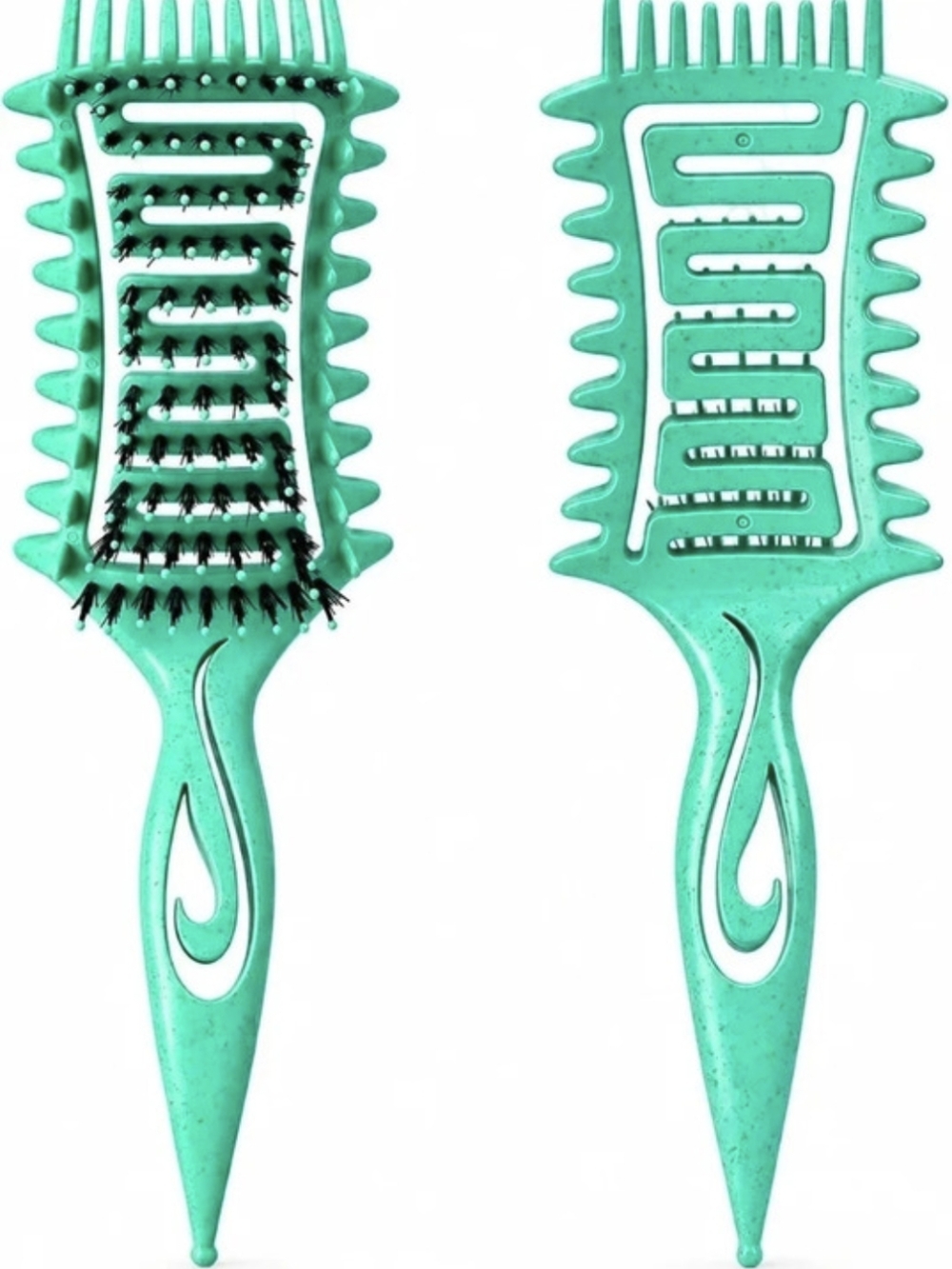 🦄 Curly Hair Brush, Reduces Pulling & Separates Curls (Green)